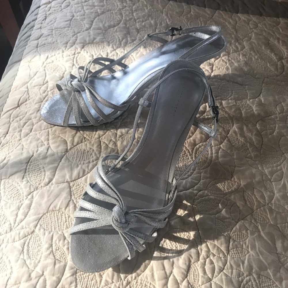 Nine West silver sandals, size 8 1/2!